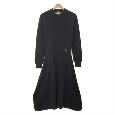 HERMES Knit dress one piece #36 cashmere Black Used