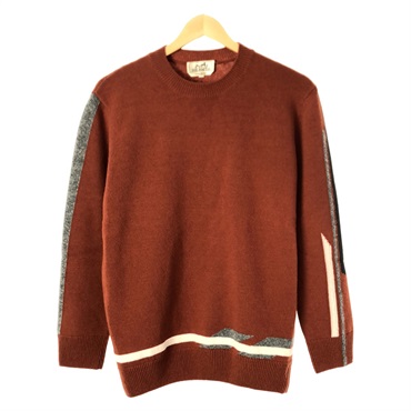 HERMES Men's sweaters knitwear wool cashmere Red Used mens size M