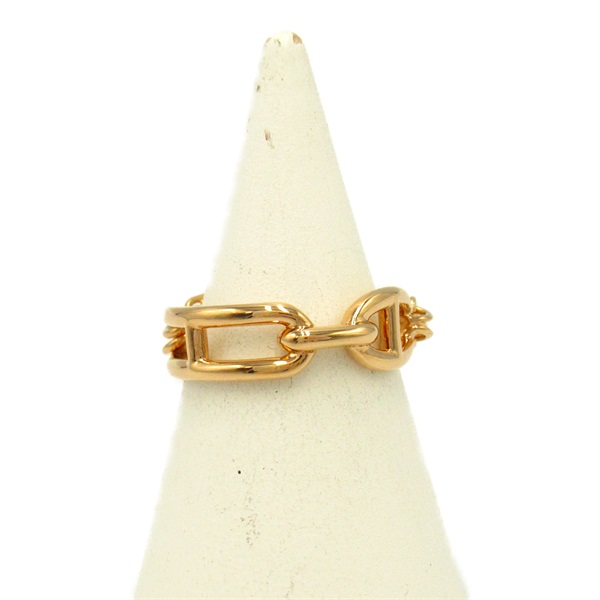 HERMES Chaine d'ancre Chaos PM Ring Diamond 18KPG Gold Used US size 5 #49