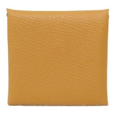 HERMES Bastia Sesame coin purse Chevre leather Brown Used Women B SHW