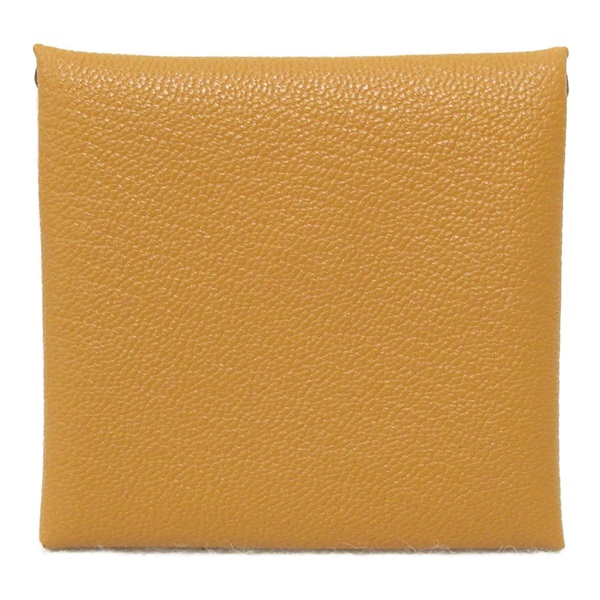 HERMES Bastia Sesame coin purse Chevre leather Brown Used Women B SHW
