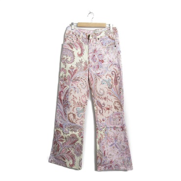 ETRO Long Trousers Pants cotton Pink Multicolor Used Women #27