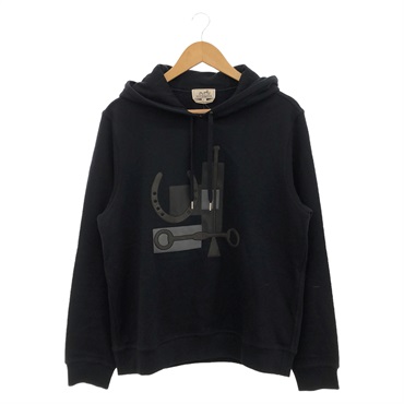 HERMES hoodie Tops cotton Navy Used Women #M