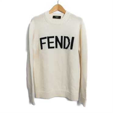 FENDI sweater Jumper Knitwear wool White Used mens #48
