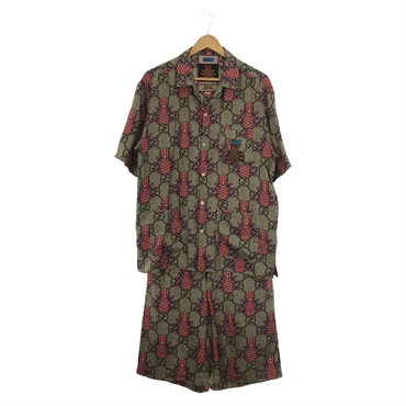 GUCCI Shirt Pants set suit #48 short sleeves silk Khaki Used