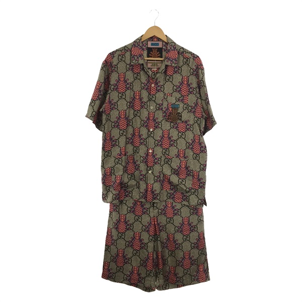 GUCCI Shirt Pants set suit #48 short sleeves silk Khaki Used