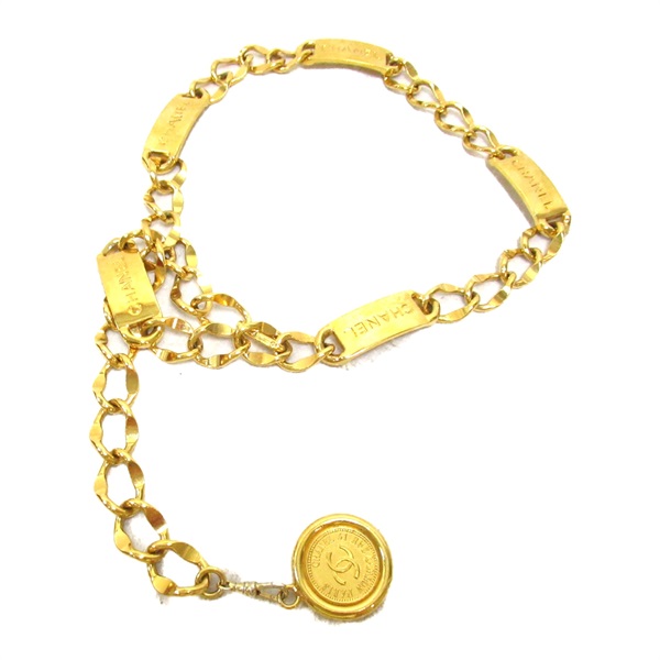 CHANEL Chain belt ceinture coin charm Gold Plated Used