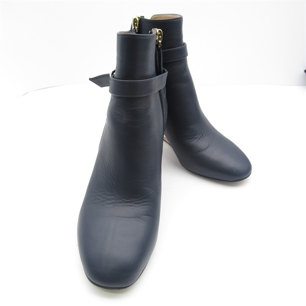 Valentino short boots #36 shoes wedge heels leather Navy Used