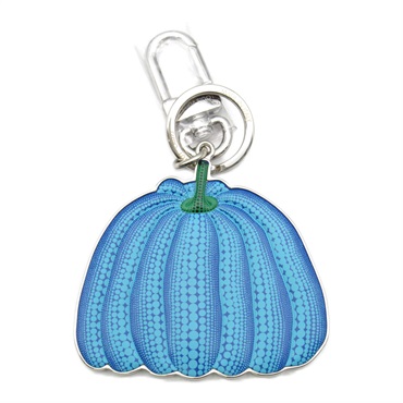 LOUIS VUITTON YK Porto Cle Pumpkin Key chain ring M01101 leather metal Blue Used