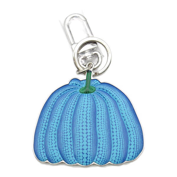 LOUIS VUITTON YK Porto Cle Pumpkin Key chain ring M01101 leather metal Blue Used
