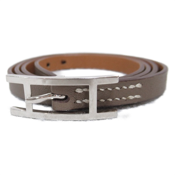 HERMES API3 belt Bracelet U 66cm Swift leather Gray Etoupe Grey SHW Used