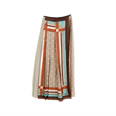 FENDI skirt silk Beige Mulch color Used Women size 36