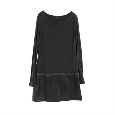 theory KEIRAN CLASSICAL Dress 01-3305530 Rayon leather Gray Black Used Women S