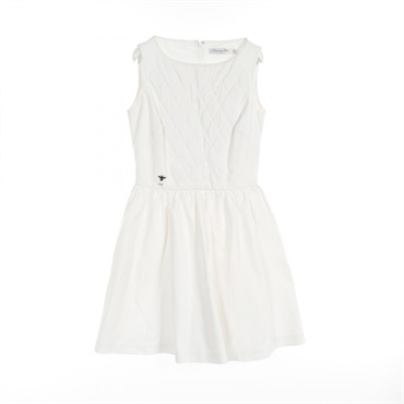 Dior BEE embroidery Dress 7E21630L1306 cotton White Used Women size 36