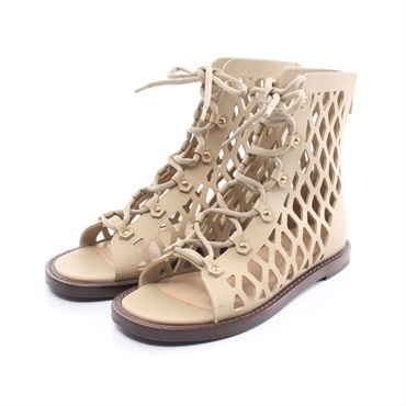 Dior D-TRAP Sandals shoes leather Beige Used Women flat size 35