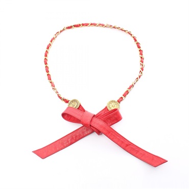 CHANEL COCO Mark belt lambskin leather Red Used Women GHW CC