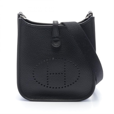 HERMES Evelyne TPM Shoulder crossbody Bag W Taurillon Clemence Black Used SHW