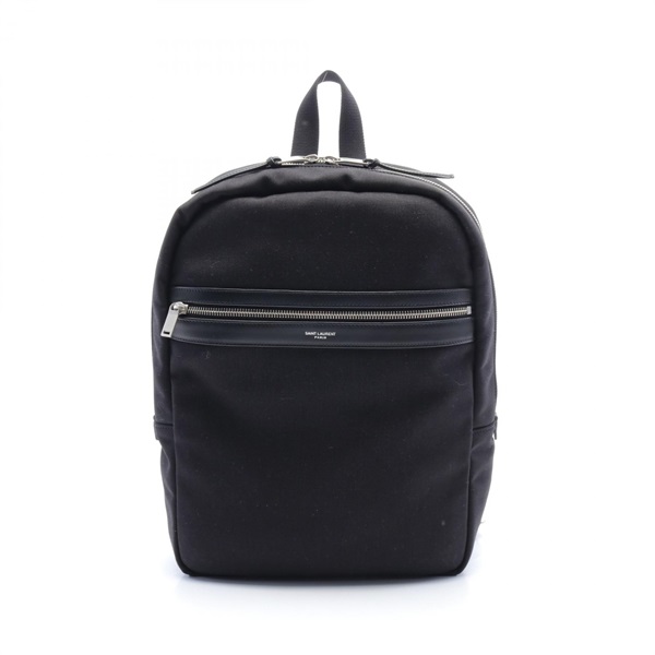 SAINT LAURENT PARIS City Trekking Rucksack Backpack canvas leather Black Used