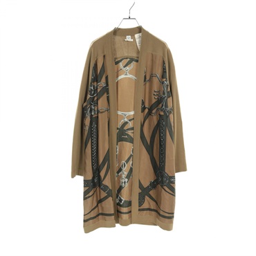 HERMES cardigan #42 knitwear silk wool Brown Multicolor Used