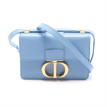 Dior 30 MONTAIGNE MICRO BOX BAG Shoulder Bag S2110UMOS leather Blue Used Women