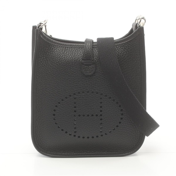 HERMES Evelyne TPM Amazon Shoulder Bag Taurillon Clemence Black Used Women
