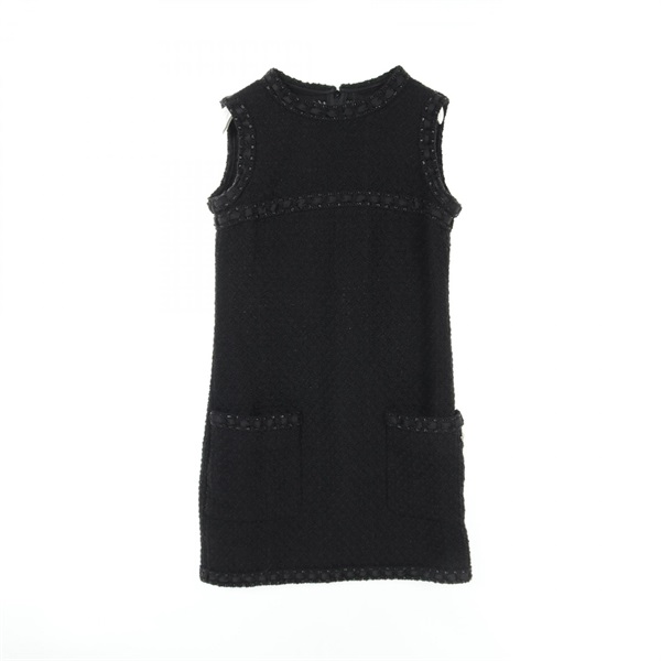 CHANEL Dress one piece P54379V37165 wool Black Used Women size 34