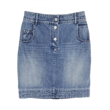 CHANEL COCO Button mini denim skirt #42 P55976V42309 cotton Navy Used