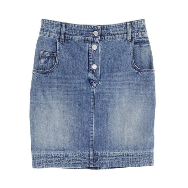 CHANEL COCO Button mini denim skirt #42 P55976V42309 cotton Navy Used