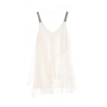 Brunello Cucinelli camisole silk Beige Used Women #XS