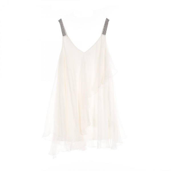 Brunello Cucinelli camisole silk Beige Used Women #XS