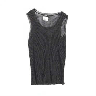 CHANEL Tops sleeveless Tank top P37474K02470 cashmere Black Used Women size 38