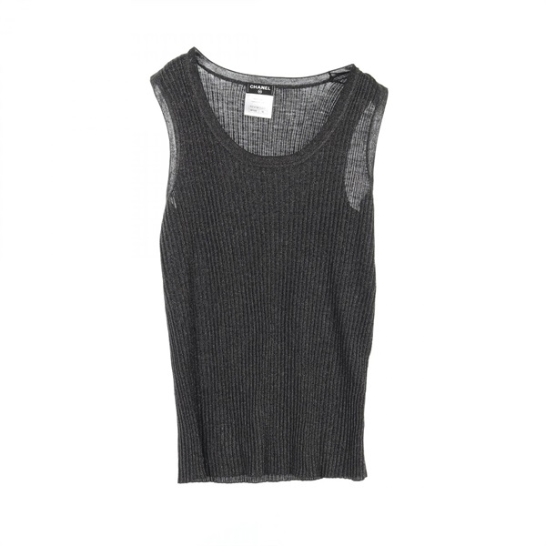 CHANEL Tops sleeveless Tank top P37474K02470 cashmere Black Used Women size 38