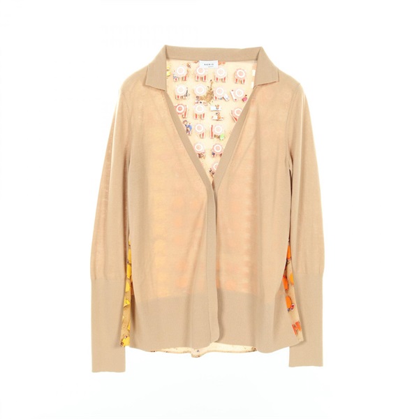 AKRIS cardigan cotton silk knitwear Beige Multicolor Used Women size US 4