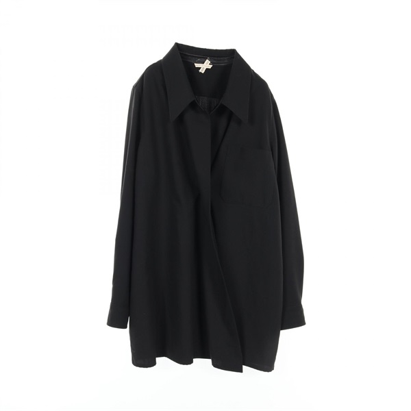 HERMES blouse shirts Tops wool Black Used Women size 38