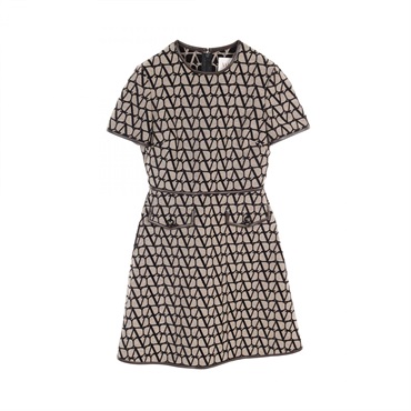 Valentino iconographe Dress 2B3VA2477TD cotton polyester Beige Black Used #40