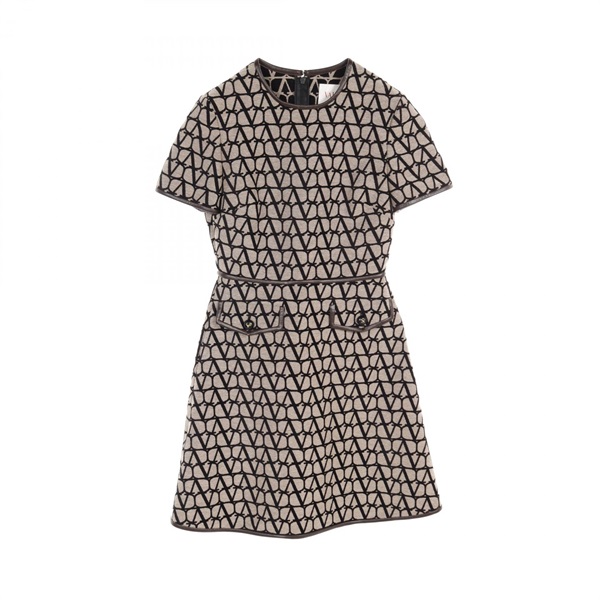 Valentino iconographe Dress 2B3VA2477TD cotton polyester Beige Black Used #40