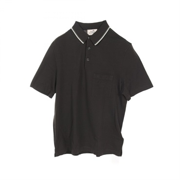 HERMES Polo shirt L size short sleeves cotton Green Used