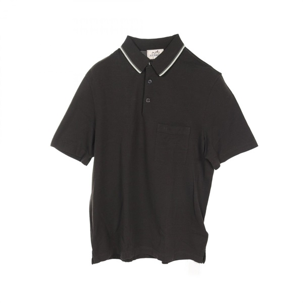HERMES Polo shirt L size short sleeves cotton Green Used