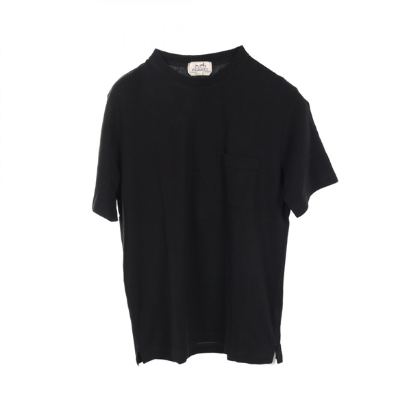 HERMES T-shirt short sleeves L size cotton Black Used mens