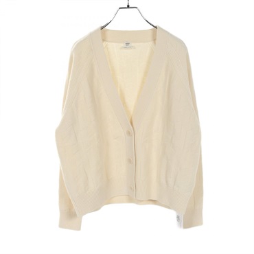 HERMES H emboss cardigan knitwear 2707D3 wool White #38