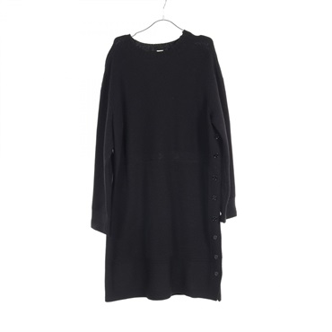 HERMES Dress buttons #42 wool cotton Black Used