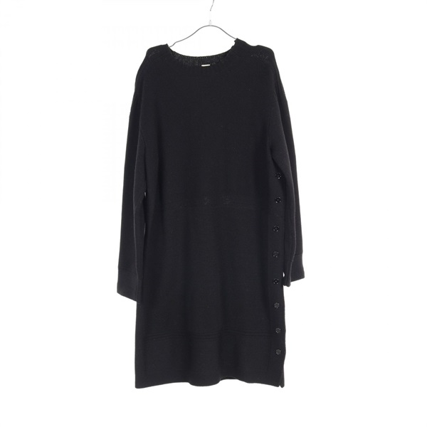 HERMES Dress buttons #42 wool cotton Black Used