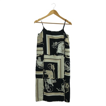 HERMES Dress silk Black Used Women size 34