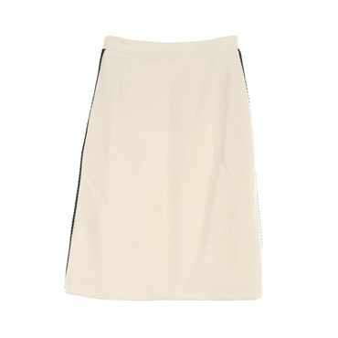 GUCCI Interlocking G skirt 748159 wool Nylon White Black Used Women #42