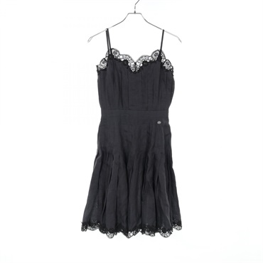 CHANEL Dress sleeveless #36 camisole P55457 Fabric Black Used
