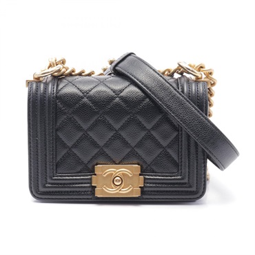 CHANEL Boy Chanel Mini Matelasse Shoulder Bag A67364 leather calfskin Black Coco