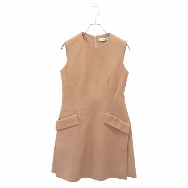 Christian Dior Dress sleeveless wool Beige Used Women US Size 2