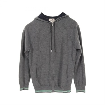 HERMES Hoodie S size zip up wool cashmere Gray Used