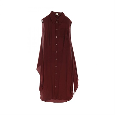 HERMES sleeveless Dress #37 silk Bordeaux Used