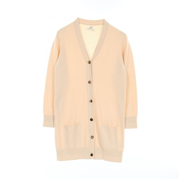 HERMES cardigan knitwear #36 cashmere Beige Used